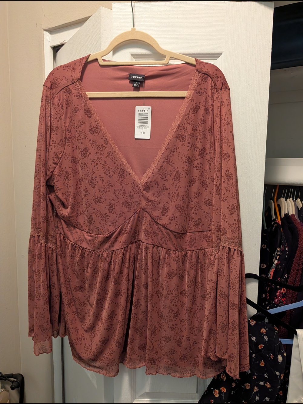 Torrid Mesh Long Sleeve Boho Top